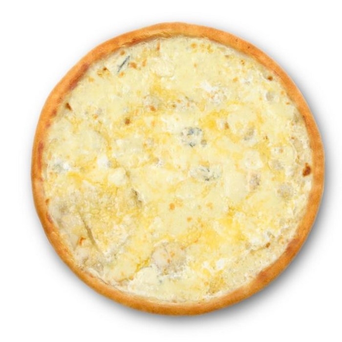 Пицца 5 Сыров заказать в Днепре с доставкой Одна из самых популярных видов пицц в итальянской кухне, готовится из сыров видов моцарелла, Дор Блю (с плесенью), пармезана, Мраморного и английского чеддера.