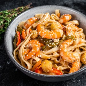 Хрустальная лапша с тигровой креветкой