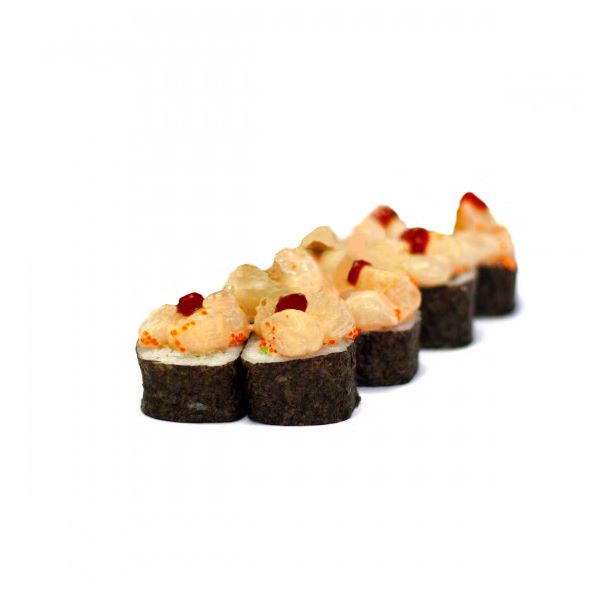 Восхитительные суши Ролл тартар с морским окунем для коктейль-парти