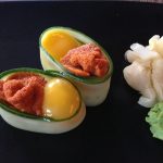 Рецепт суши с тобико и перепелиным яичным желтком